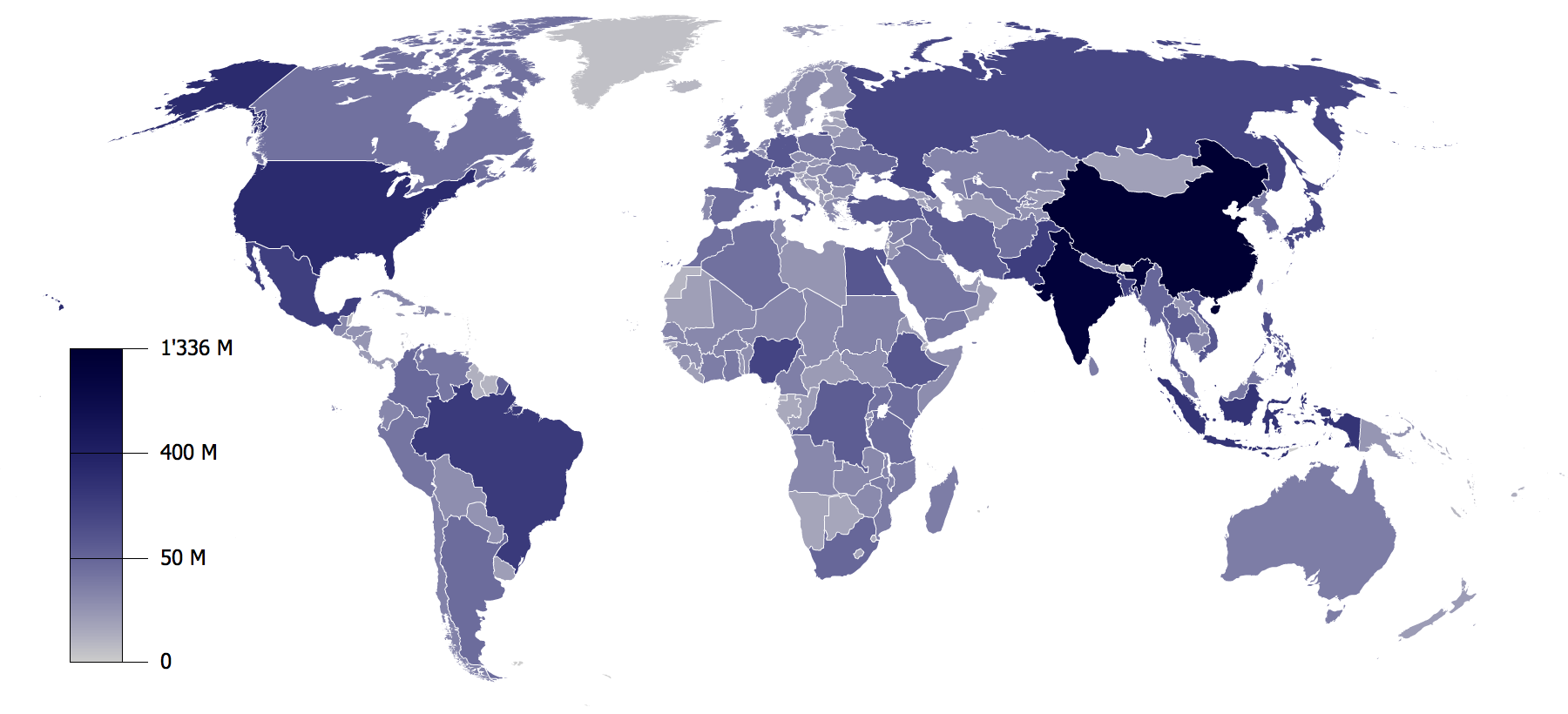 Maailma riigid ja liikme suurus